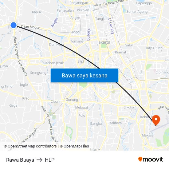 Rawa Buaya to HLP map