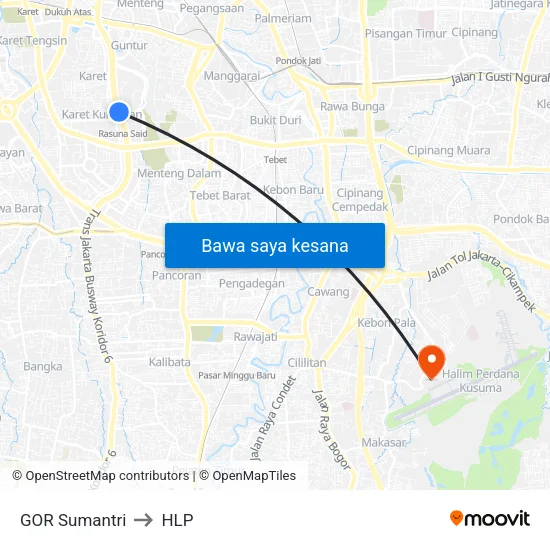 GOR Sumantri to HLP map