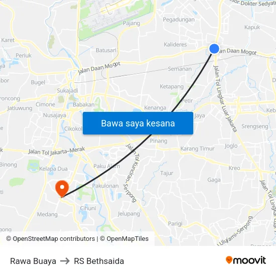 Rawa Buaya to RS Bethsaida map