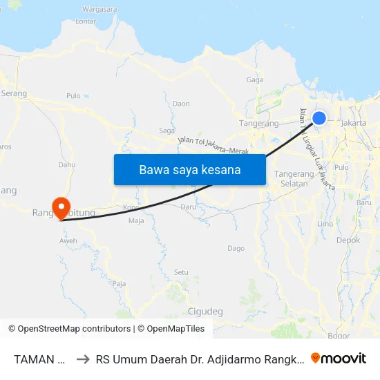 TAMAN Kota to RS Umum Daerah Dr. Adjidarmo Rangkasbitung map