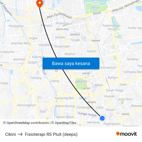 Cikini to Fisioterapi RS Pluit (deeps) map