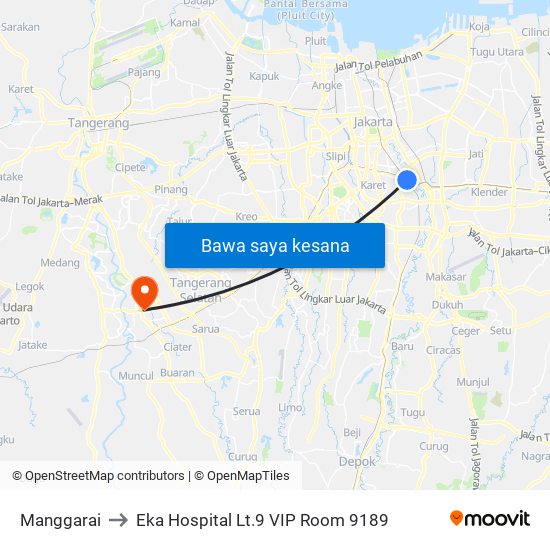 Manggarai to Eka Hospital Lt.9 VIP Room 9189 map