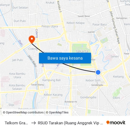 Telkom Grapari to RSUD Tarakan (Ruang Anggrek Vip 5005) map