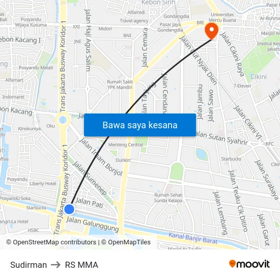 Sudirman to RS MMA map