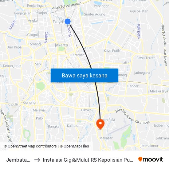 Jembatan Merah to Instalasi Gigi&Mulut RS Kepolisian Pusat Raden Said Sukanto map