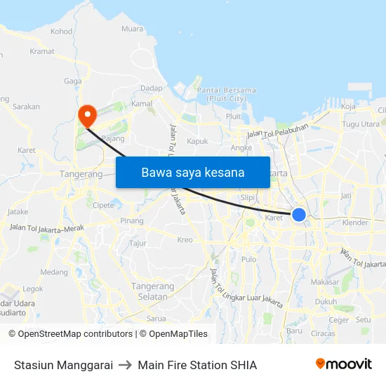 Stasiun Manggarai to Main Fire Station SHIA map