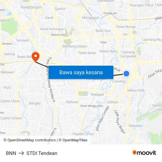 BNN to STDI Tendean map