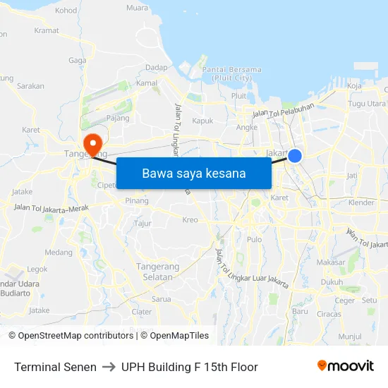 Terminal Senen to UPH Building F 15th Floor map