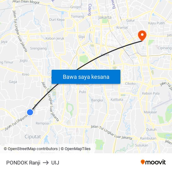 PONDOK Ranji to UIJ map