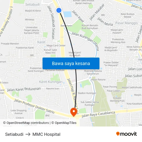 Setiabudi to MMC Hospital map