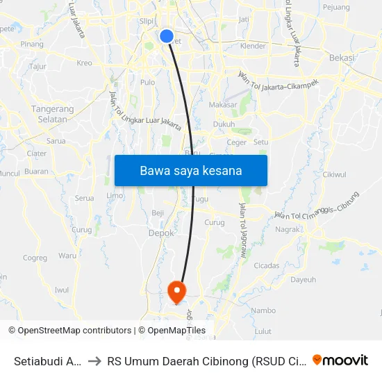 Setiabudi Astra to RS Umum Daerah Cibinong (RSUD Cibinong) map