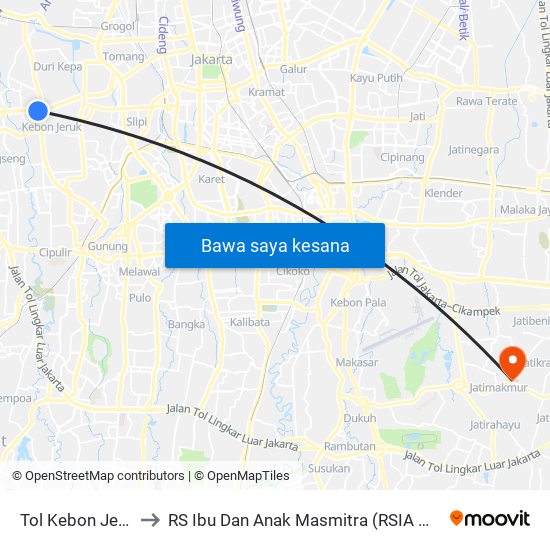 Tol Kebon Jeruk 1, Jakarta Ke RS Ibu Dan Anak Masmitra (RSIA Masmitra ...