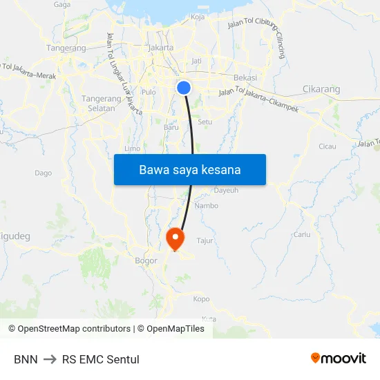 BNN to RS EMC Sentul map