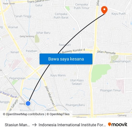 Stasiun Manggarai to Indonesia International Institute For Life-Sciences map