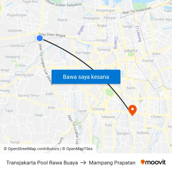 Transjakarta Pool Rawa Buaya to Mampang Prapatan map