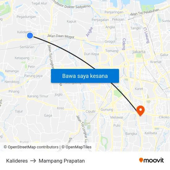 Kalideres to Mampang Prapatan map