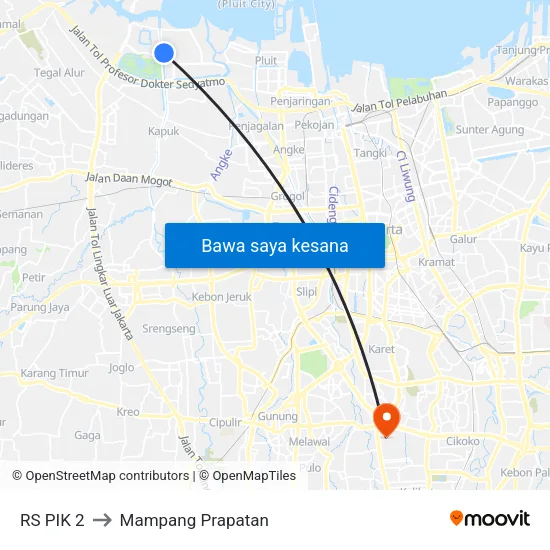 RS PIK 2 to Mampang Prapatan map