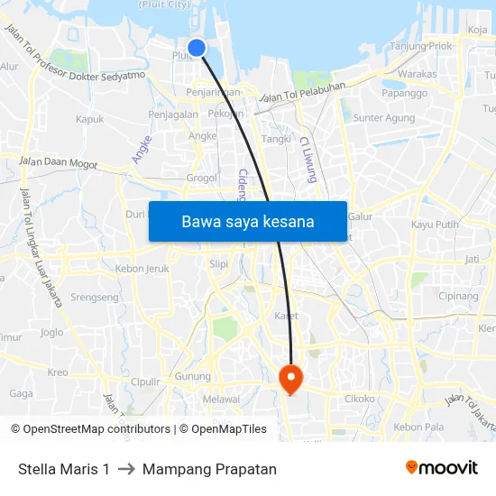 Stella Maris 1 to Mampang Prapatan map