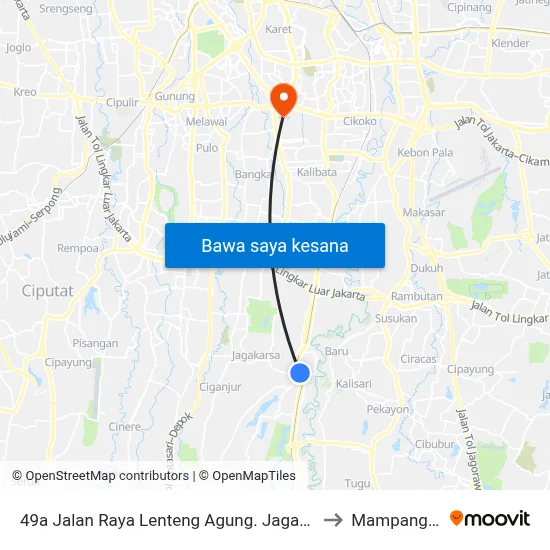 49a Jalan Raya Lenteng Agung. Jagakarsa. Kota Jakarta Selatan to Mampang Prapatan map