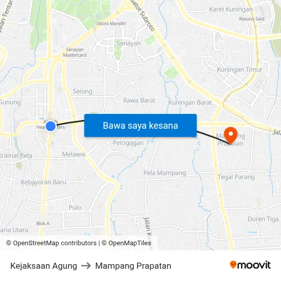 Kejaksaan Agung to Mampang Prapatan map