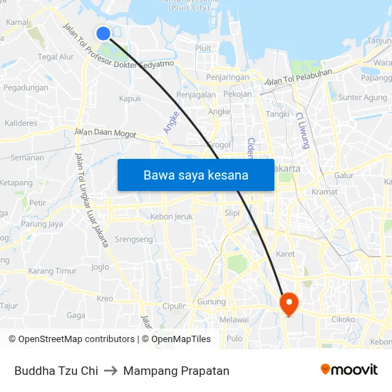 Buddha Tzu Chi to Mampang Prapatan map