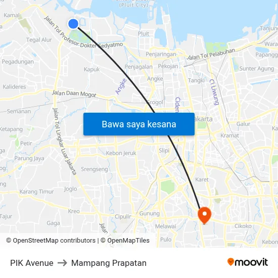 PIK Avenue to Mampang Prapatan map