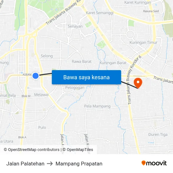 Jalan Palatehan to Mampang Prapatan map