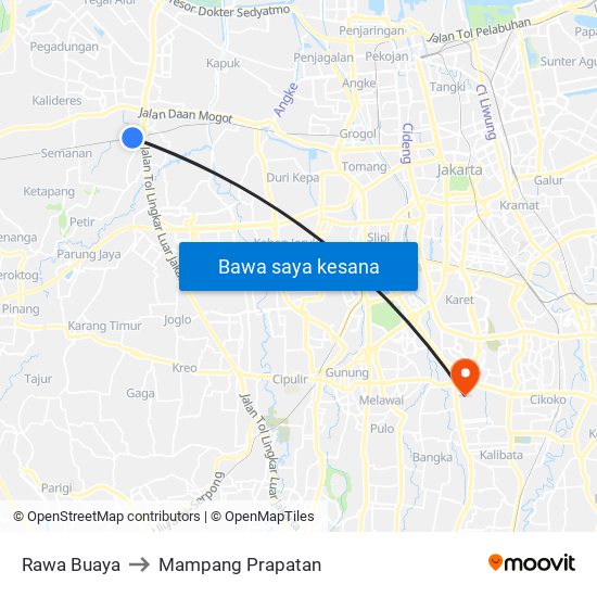 Rawa Buaya to Mampang Prapatan map