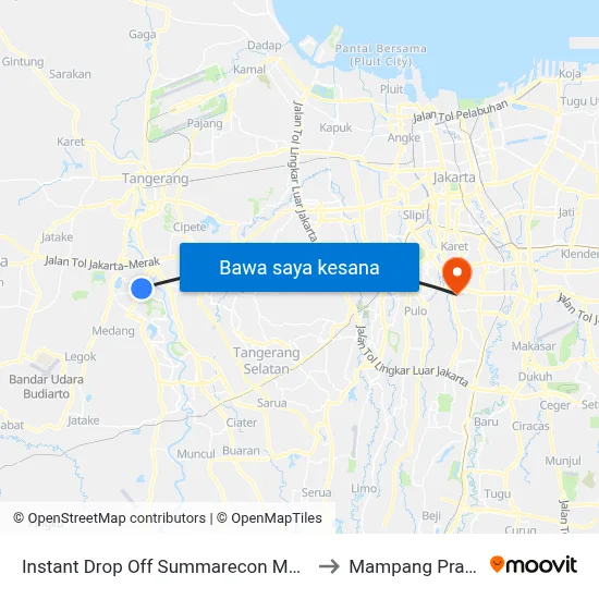Instant Drop Off Summarecon Mal Serpong to Mampang Prapatan map