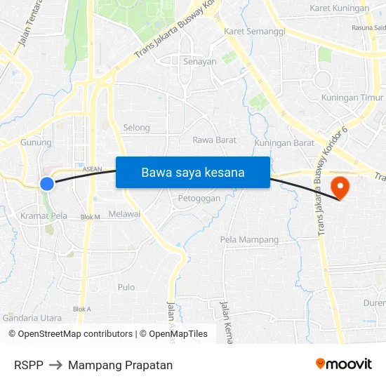 RSPP to Mampang Prapatan map