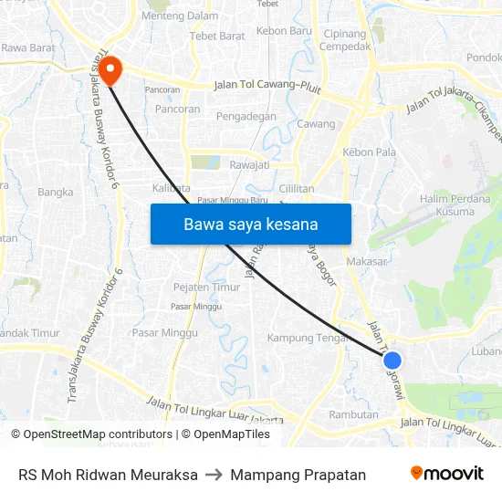 RS Moh Ridwan Meuraksa to Mampang Prapatan map