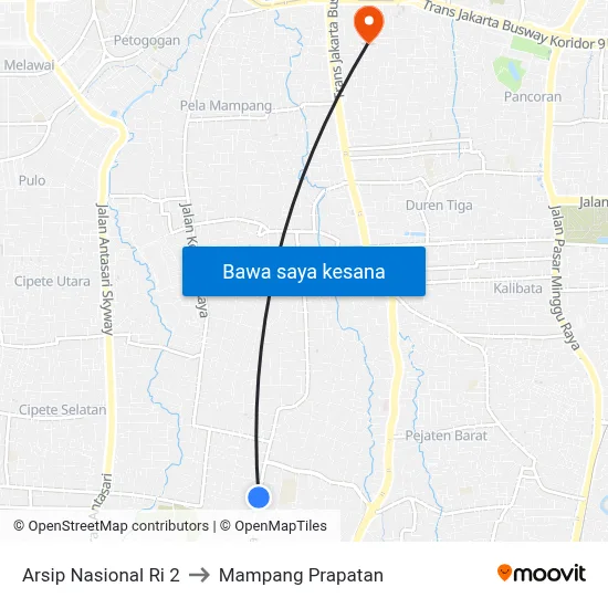 Arsip Nasional Ri 2 to Mampang Prapatan map