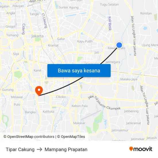 Tipar Cakung to Mampang Prapatan map