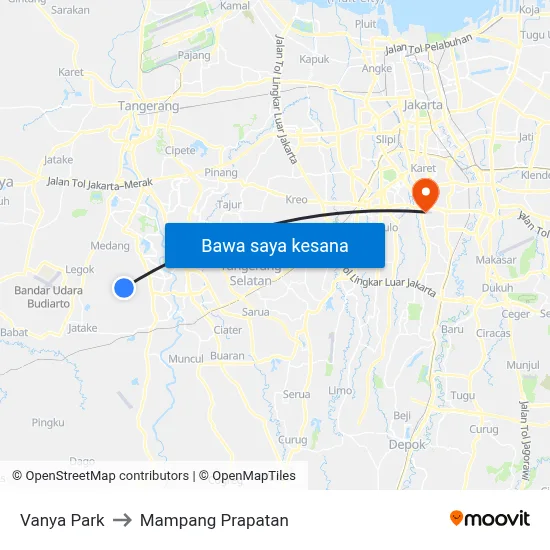 Vanya Park to Mampang Prapatan map