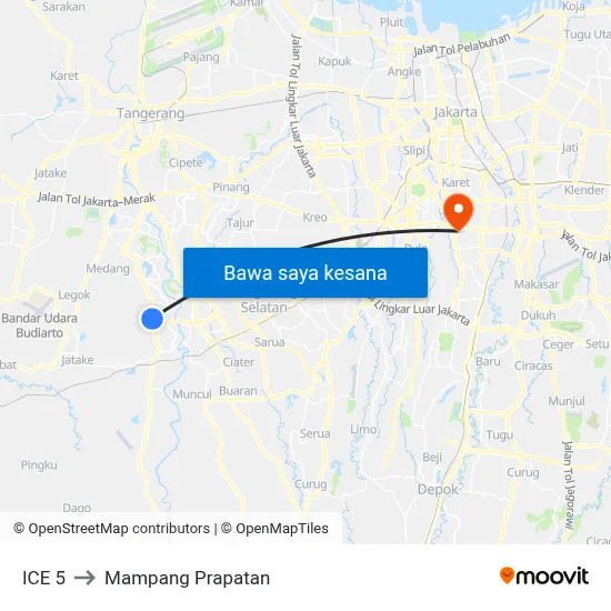 ICE 5 to Mampang Prapatan map