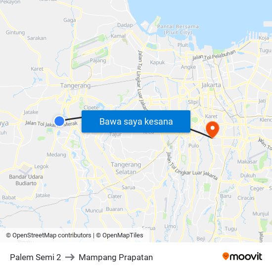 Palem Semi 2 to Mampang Prapatan map