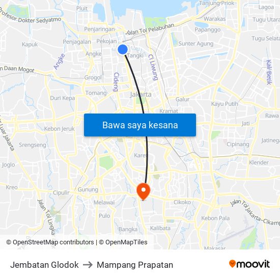 Jembatan Glodok to Mampang Prapatan map