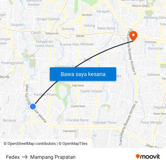 Fedex to Mampang Prapatan map