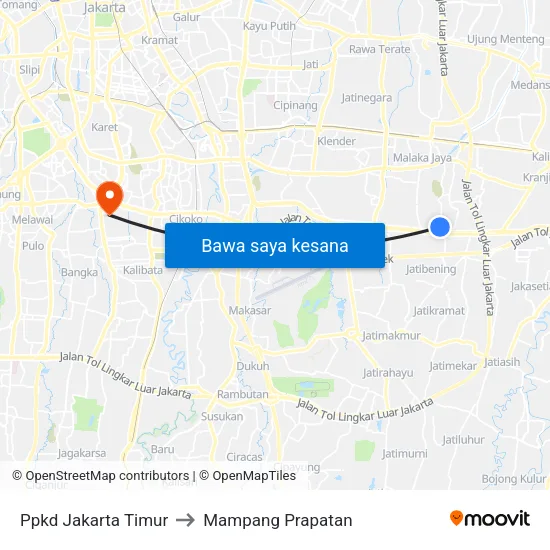 Ppkd Jakarta Timur to Mampang Prapatan map