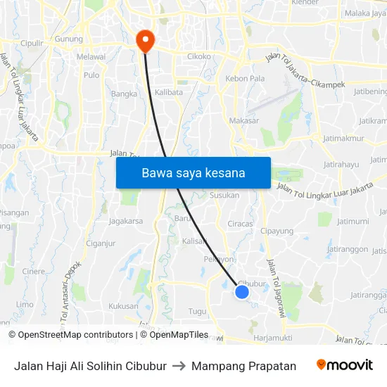 Jalan Haji Ali Solihin Cibubur to Mampang Prapatan map