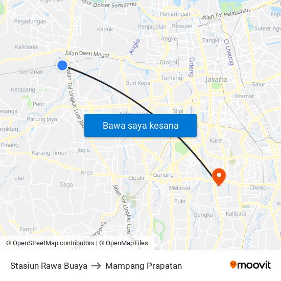 Stasiun Rawa Buaya to Mampang Prapatan map