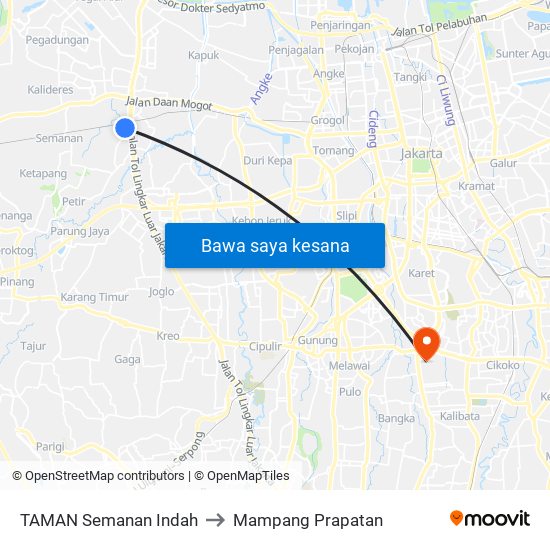 TAMAN Semanan Indah to Mampang Prapatan map