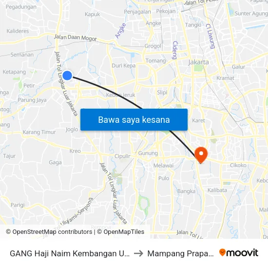 GANG Haji Naim Kembangan Utara to Mampang Prapatan map