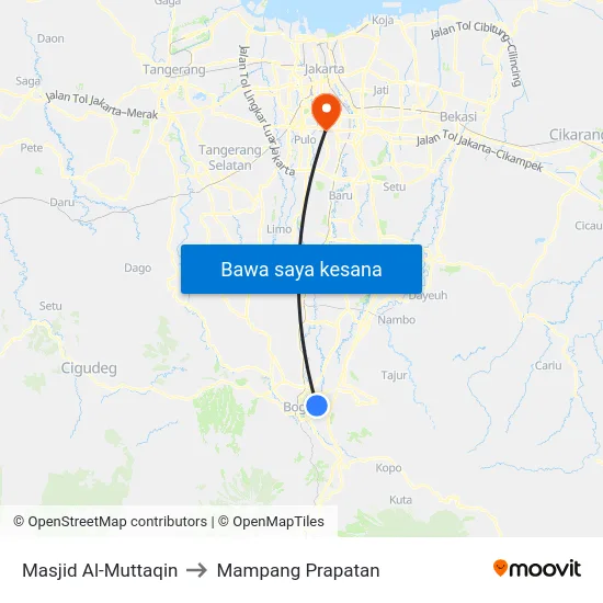 Masjid Al-Muttaqin to Mampang Prapatan map
