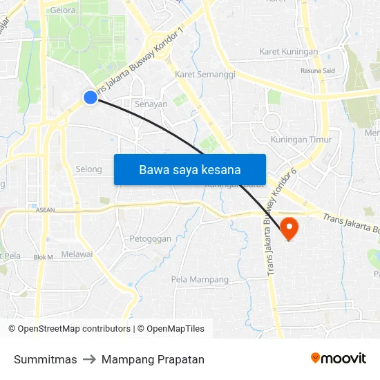 Summitmas to Mampang Prapatan map
