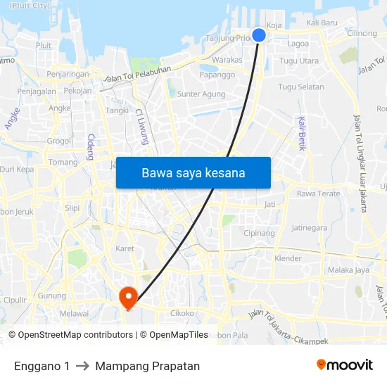 Enggano 1 to Mampang Prapatan map