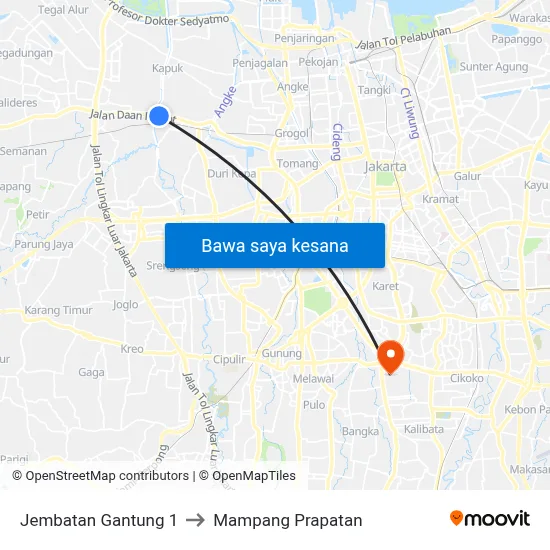 Jembatan Gantung 1 to Mampang Prapatan map