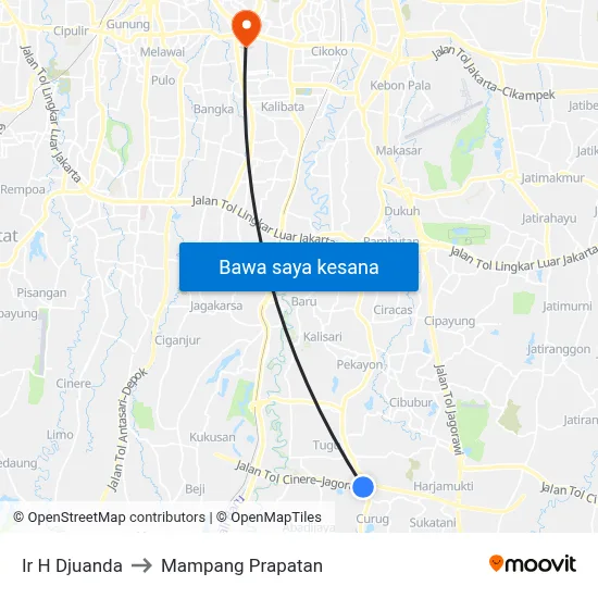 Ir H Djuanda to Mampang Prapatan map