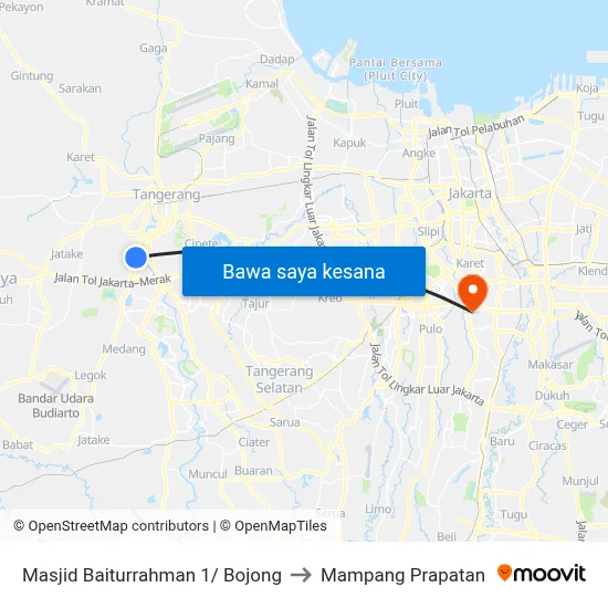 Masjid Baiturrahman 1/ Bojong to Mampang Prapatan map