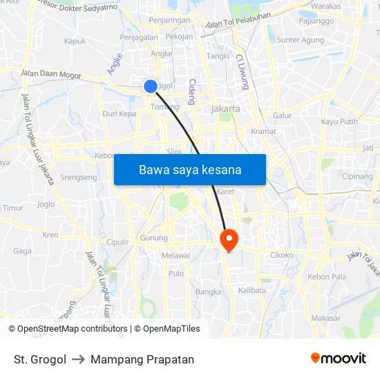 St. Grogol to Mampang Prapatan map